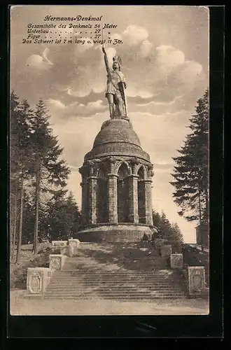 AK Blick zum Hermanns-Denkmal