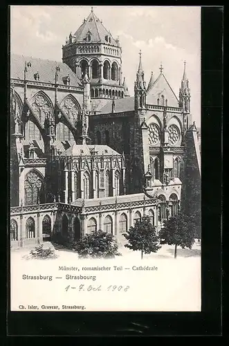 AK Strassburg, Münster, romantischer Teil