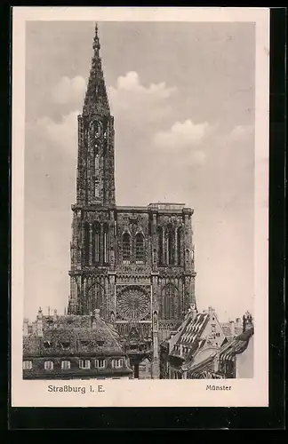 AK Strassburg i. E., das Münster aus der Ferne