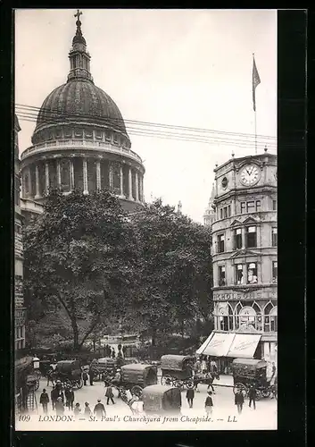 AK London, St. Paul`s Churchyard from Cheapside