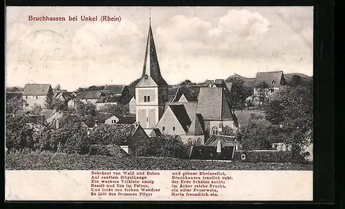AK Bruchhausen bei Unkel /Rh., Ortsansicht mit Kirche