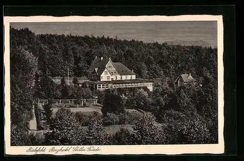 AK Bielefeld, Hotel Stiller Friede H. Möller aus der Vogelschau