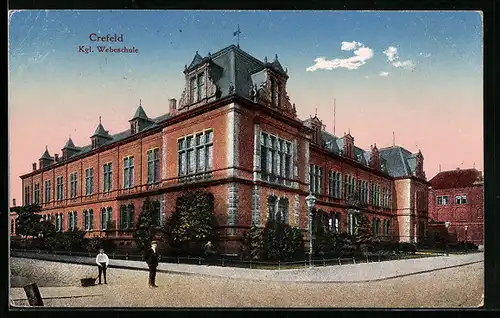 AK Crefeld, Kgl. Webeschule, Strassenansicht