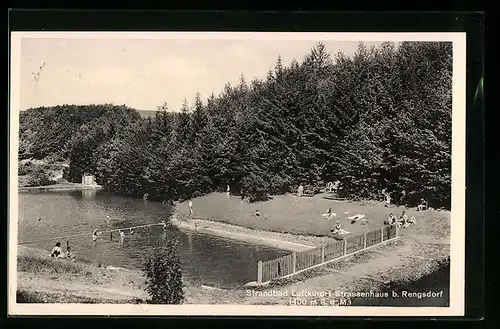 AK Strassenhaus bei Rengsdorf, Strandbad aus der Vogelschau