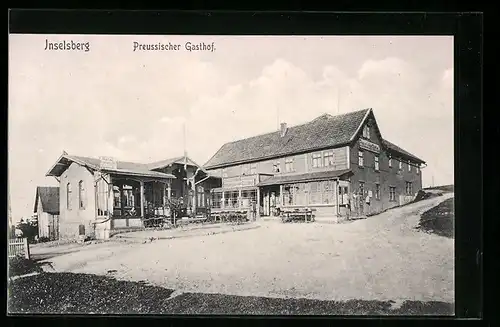 AK Inselsberg, Preussischer Gasthof mit Vorplatz und Strasse
