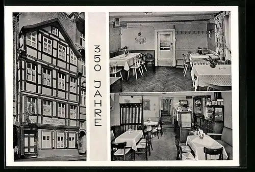 AK Göttingen, Blick in das Gasthaus Zum Altdeutschen