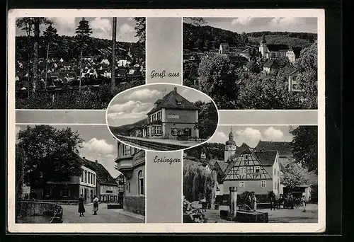 AK Ersingen, Teilansicht des Ortes mit Blick auf die Kirche