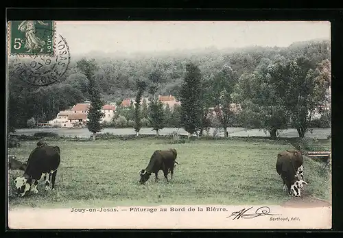 AK Jouy-en-Josas, Paturage au Bord de la Bievre