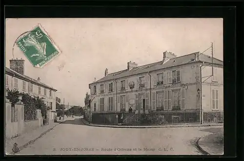 AK Jouy-en-Josas, Route d`Orleans et la Mairie