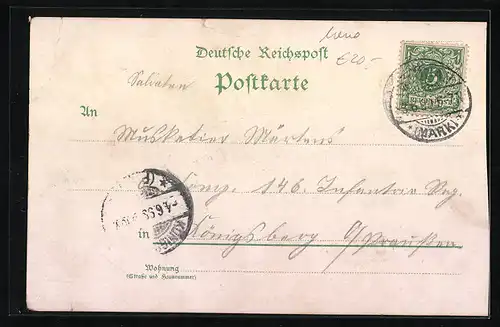 Lithographie Grünau, G. Steins Restaurant, Sport-Denkmal