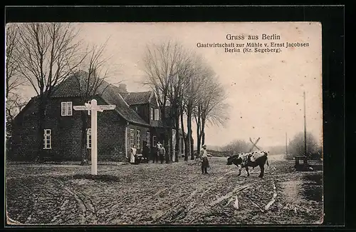 AK Berlin /Kr. Segeberg, Gasthaus zur Mühle von Ernst Jacobsen