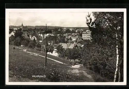 AK Hlinsko, Ortsansicht aus der Vogelschau