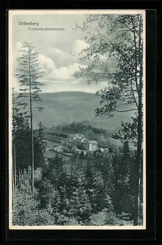 AK Gräfenberg, Priessnitz-Sanatorium von einer Anhöhe aus