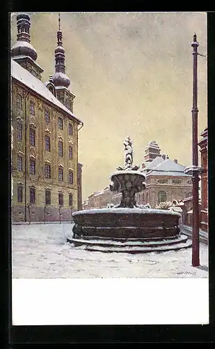 Künstler-AK Olomouc, Námesti Republiky v zime