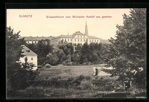 AK Olmütz, Elisabethinum vom Michaeler Ausfall aus gesehen