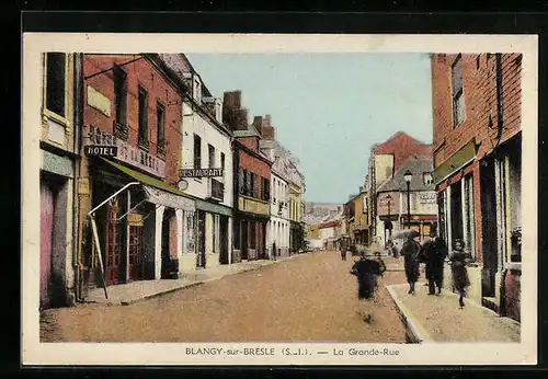 AK Blangy-sur-Bresle, La Grande-Rue, Strassenpartie