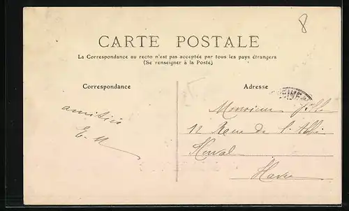 AK Lillebonne, Kirche, Turm, Strassenpartie