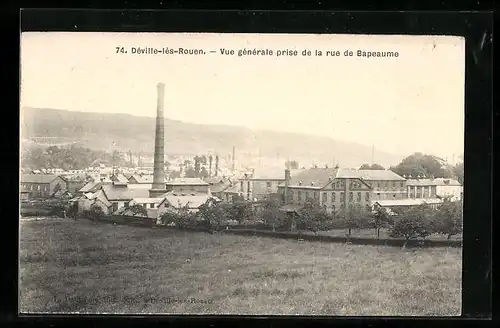 AK Déville-lès-Rouen, Vue générale prise de la rue de Bapeaume