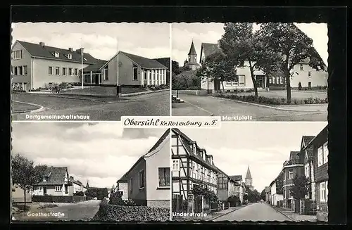 AK Obersuhl Kr. Rotenburg a. F., Strassenpartien mit Marktplatz