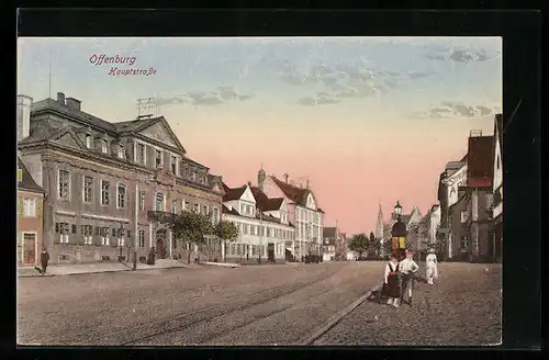 AK Offenburg, Blick auf die Hauptstrasse