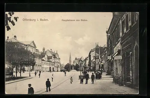 AK Offenburg i. Baden, Hauptstrasse von Süden