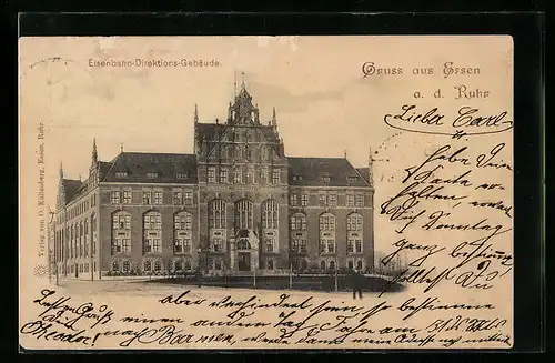 AK Essen a. d. Ruhr, Eisenbahn-Direktions-Gebäude