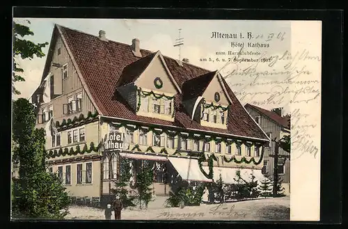 AK Altenau i. H., Blick auf Hotel Rathaus