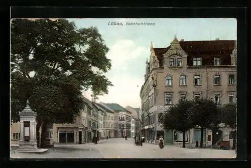 AK Löbau, Blick in die Bahnhofstrasse