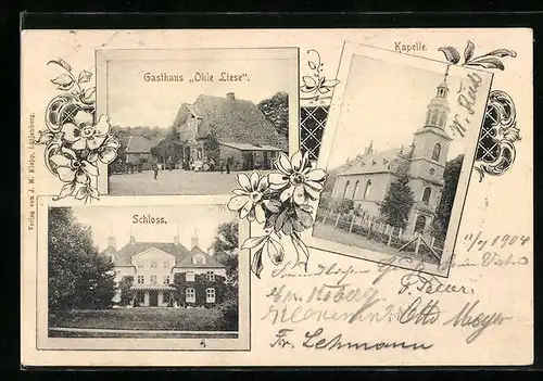 AK Panker, Gasthaus Ohle Liese, Kapelle und Schloss