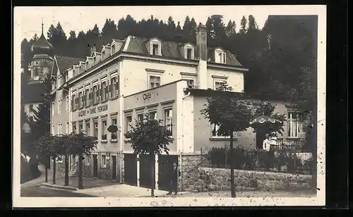 AK Triberg /Schwarzw., Hotel Tanne am Bergsee L. Fehrenbach, Strassenansicht