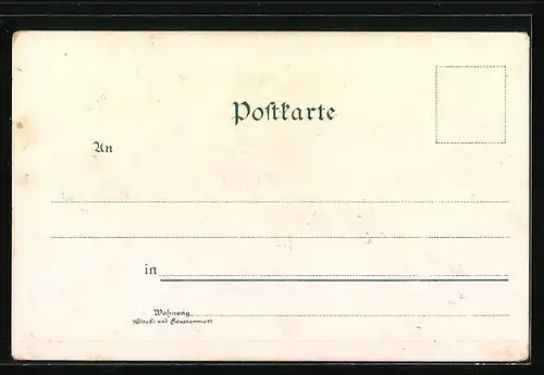 Lithographie Konstanz, Postgebäude, Schnetzthor, Rathaus