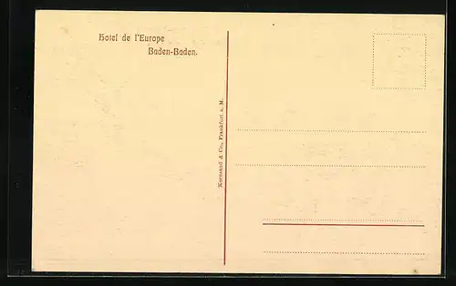 AK Baden-Baden, Hotel de l`Europe, Restaurant-Terrasse mit Kurgarten-Blick