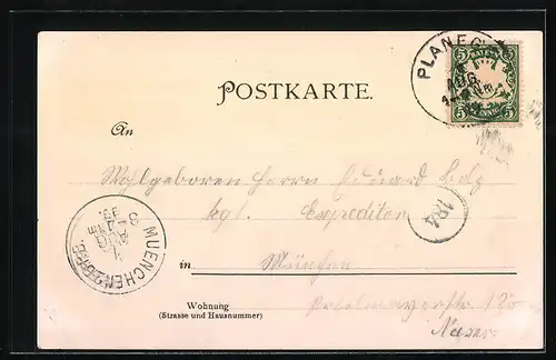 Lithographie Planegg, Schloss, Maria Eich