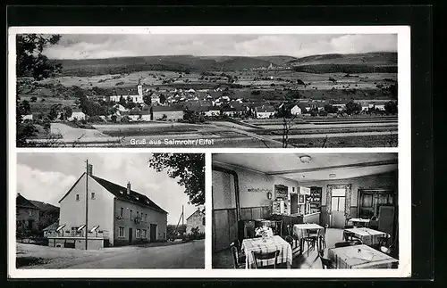 AK Salmrohr /Eifel, Gasthaus und Pension Hoffmann, Innenansicht, Teilansicht