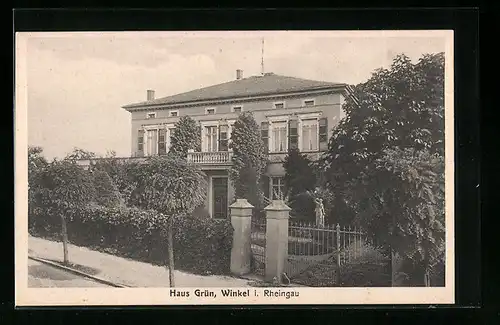 AK Winkel /Rheingau, Haus Grün von der Strasse gesehen