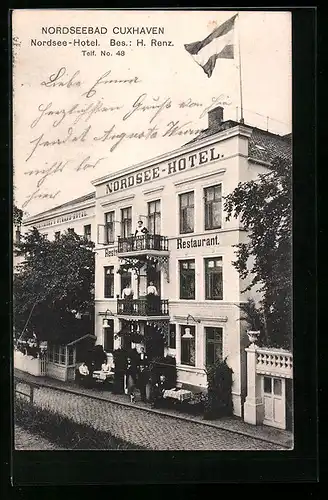 AK Cuxhaven, Nordsee-Hotel von H. Renz