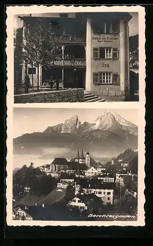 Foto-AK Berchtesgaden, Gasthaus zum Triembacher, Panorama