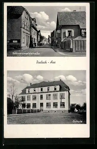 AK Durlach-Aue, Schule, Schwarzwaldstrasse