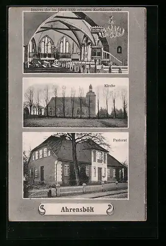 AK Ahrensbök, Innenansicht der Karthäuserkirche, Pastorat