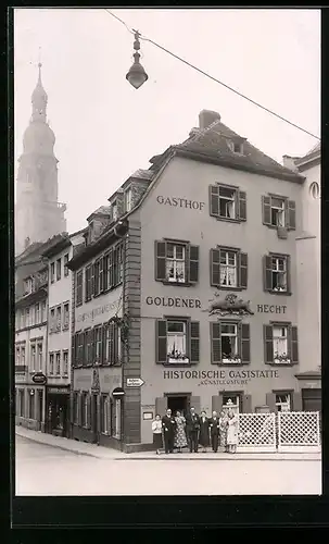 Foto-AK Heidelberg, Historische Gaststätte Goldener Hecht