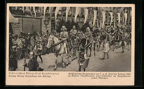 AK Kaufbeuren, Einzug König Konradins mit Gefolge zum historischem Tänzelfest