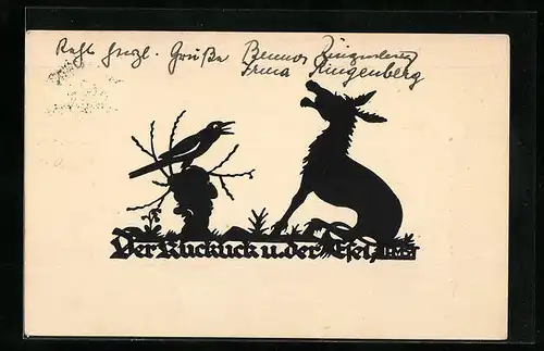 AK Der Kuckuck u. der Esel