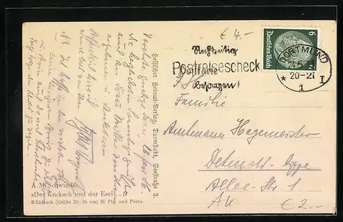 AK Der Kuckuck u. der Esel