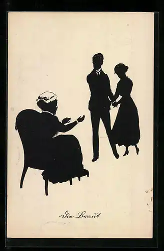 AK Die Zukünftige wird vorgestellt, Scherenschnitt