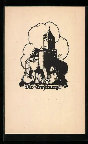 AK Scherenschnitt, Die Trostburg