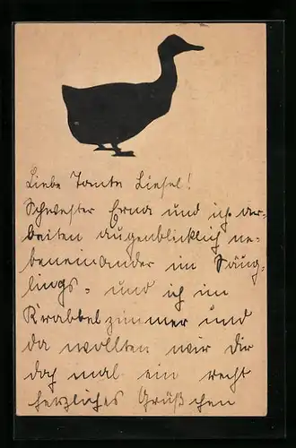 AK Scherenschnitt einer Gans