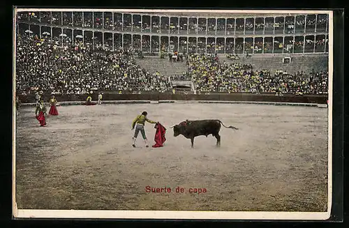 AK Suerte de capa, Torero beim Stierkampf in der Arena