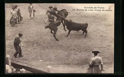 AK Corrida de Toros, Suerte de vara, Coup de pique, Stierkampf