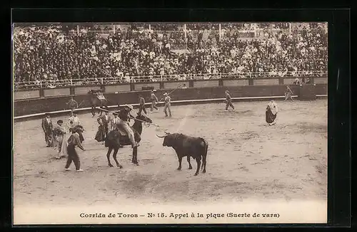 AK Corrida de Toros, Appel à la pique, Suerte de vara, Stierkampf