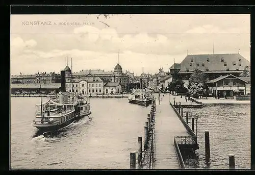 AK Konstanz a. Bodensee, Sicht auf den Hafen